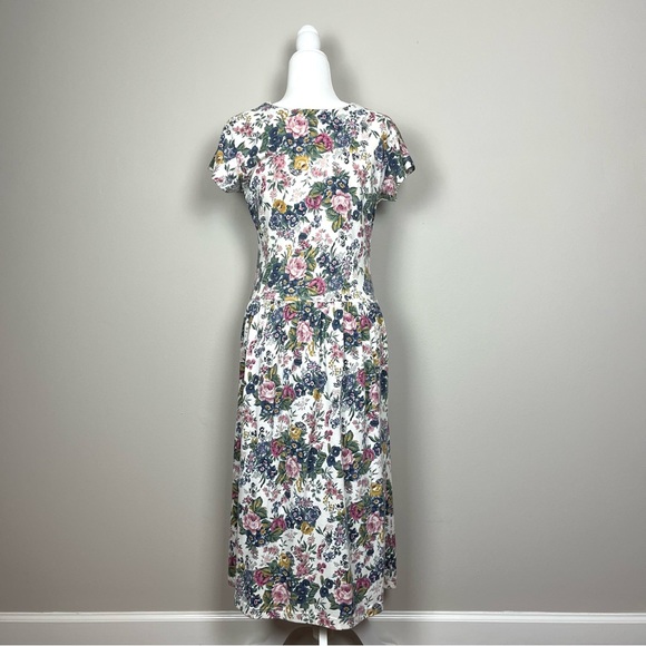 Vintage 90s Casual Corner Floral Print Dress Medium - Picture 2 of 7